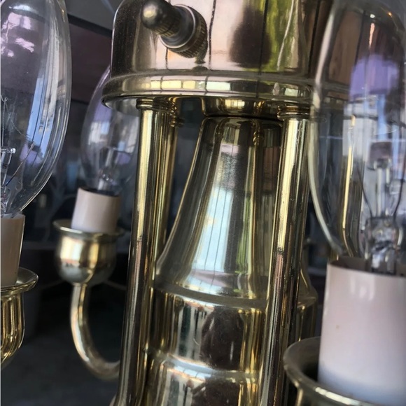 ☘️SOLD☘️Vintage New Box Tiffany Style Plate Glass Swag Ceiling Chandelier Light - Picture 8 of 13